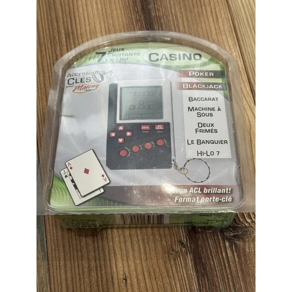 Vintage Casino 7 Exciting Games in One LCD Handheld Poker Casino Slot Keychain